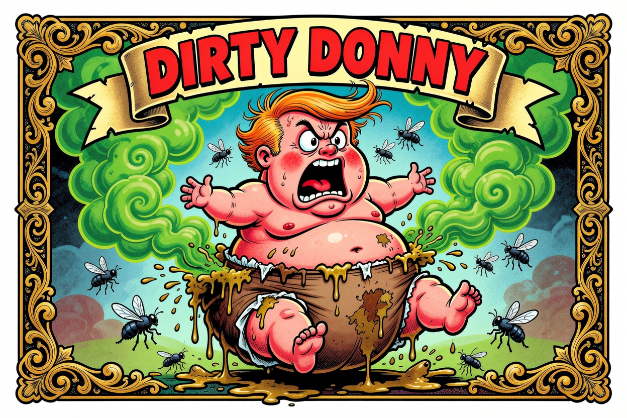 gross-out parody trading card