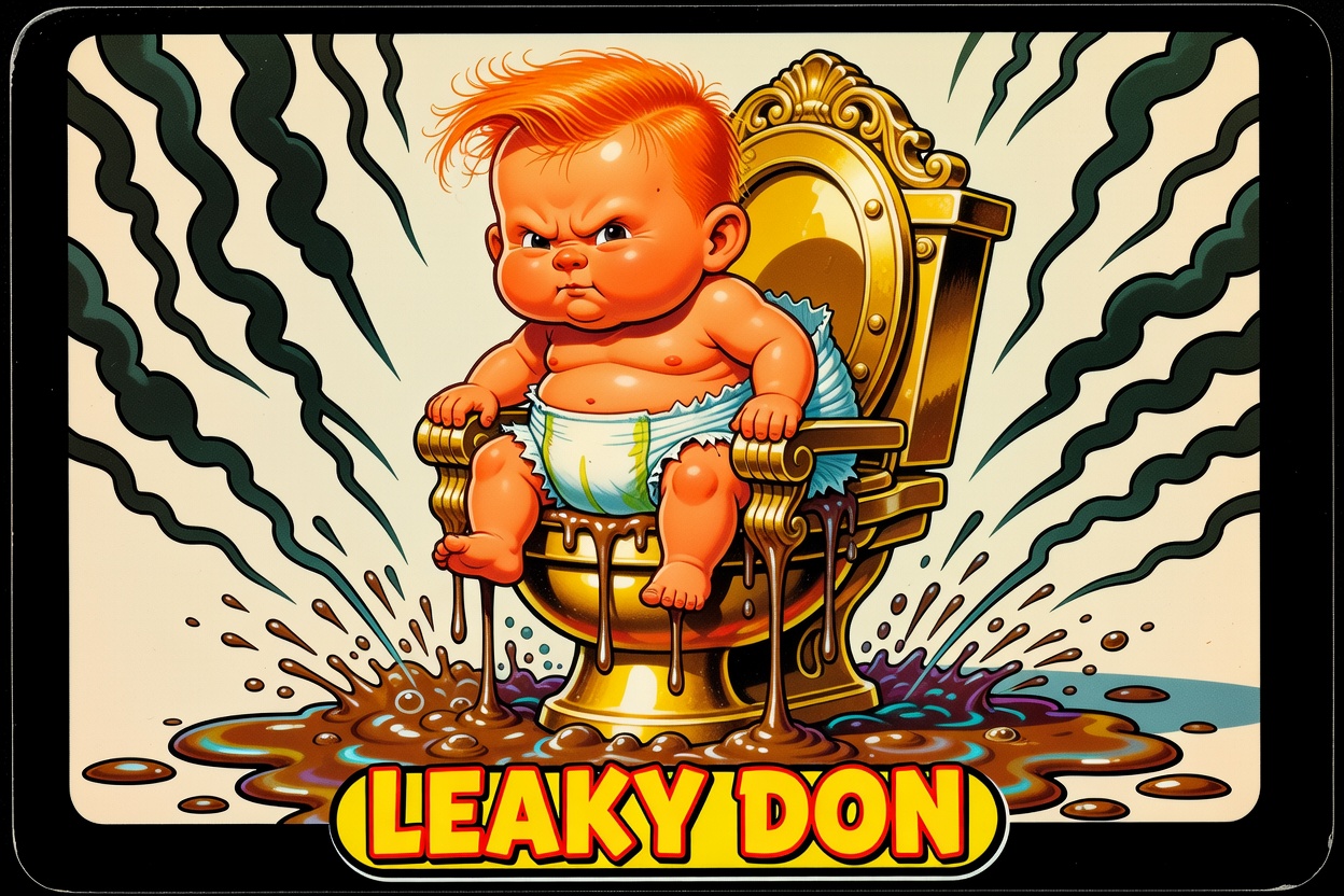 gross-out parody trading card