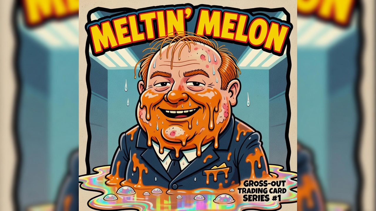 gross-out parody trading card