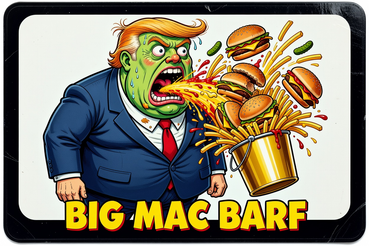 gross-out parody trading card